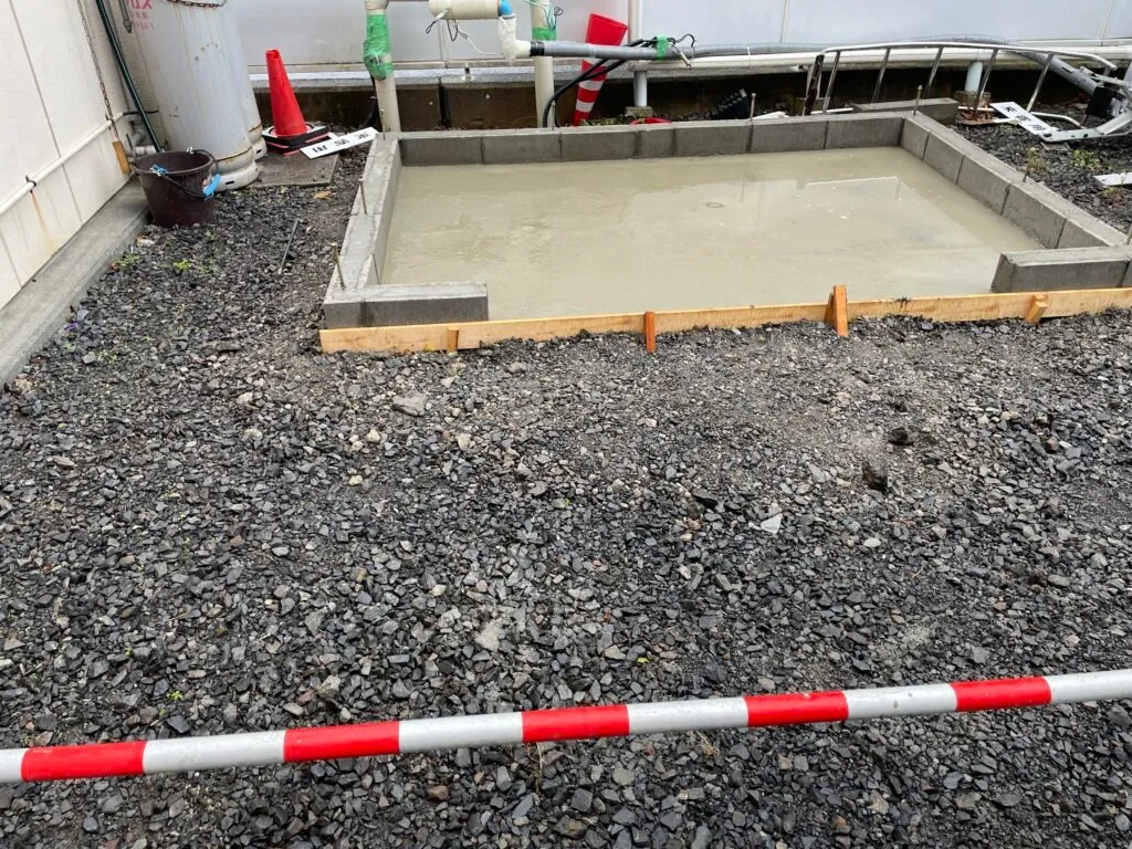 新築工事 郡山市 マンション 水道ポンプ小屋