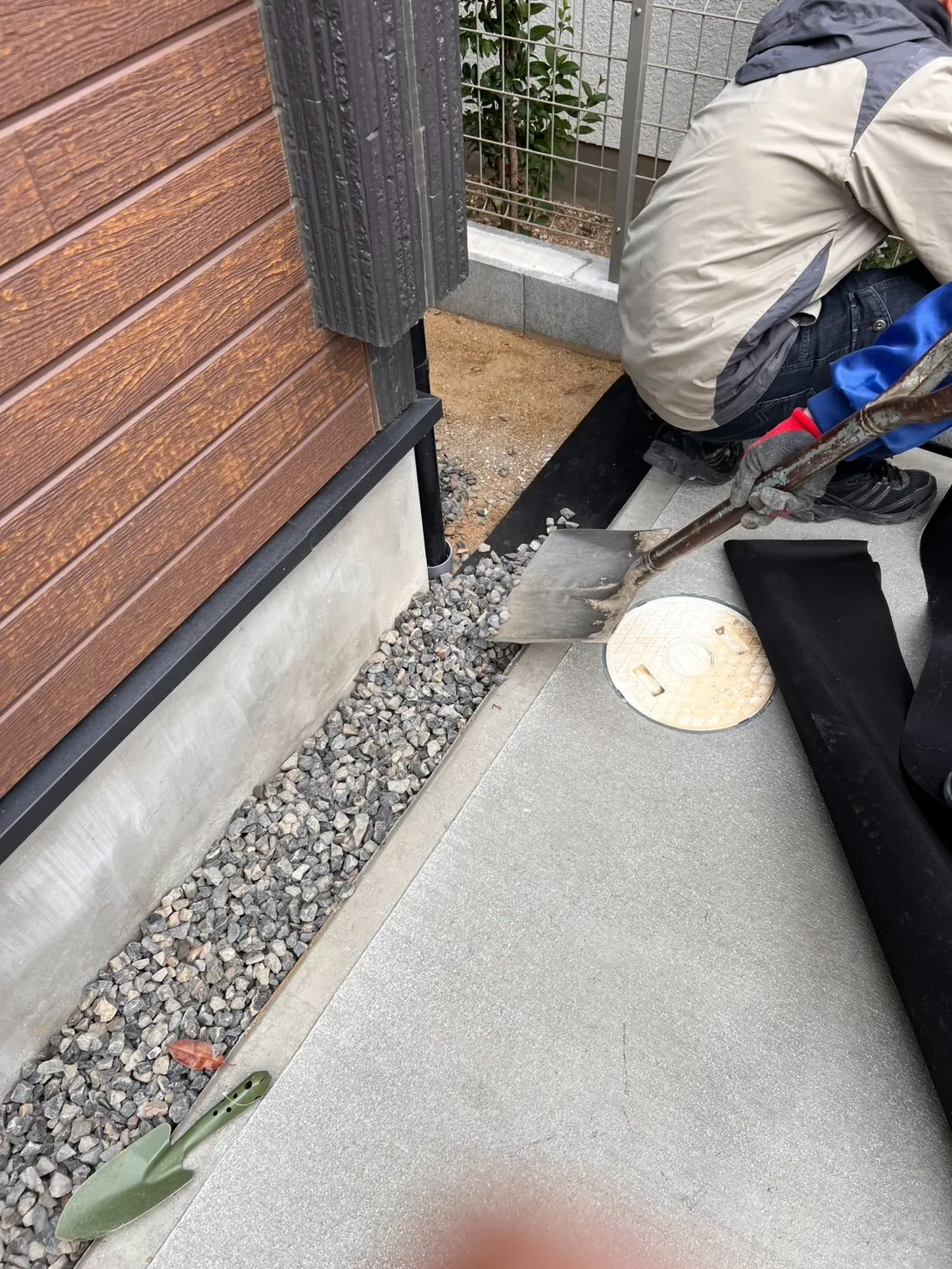 福島県　郡山市　　外構工事　駐車場土間コンクリート打設